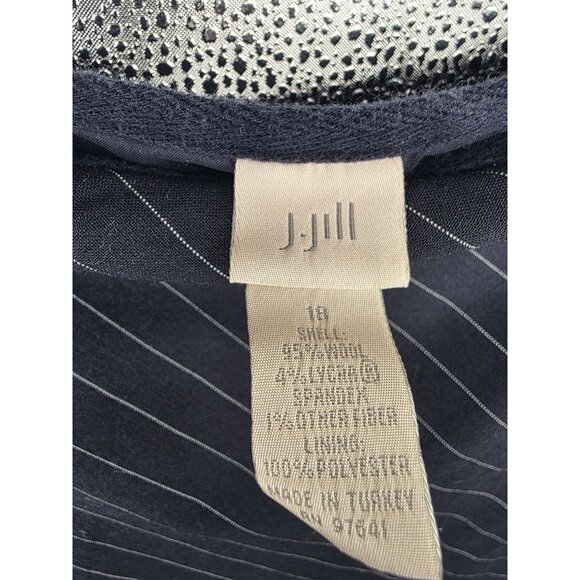 J.Jill Womens Size 18 Black Diagonal Stripe A-Line Skirt - Picture 3 of 6